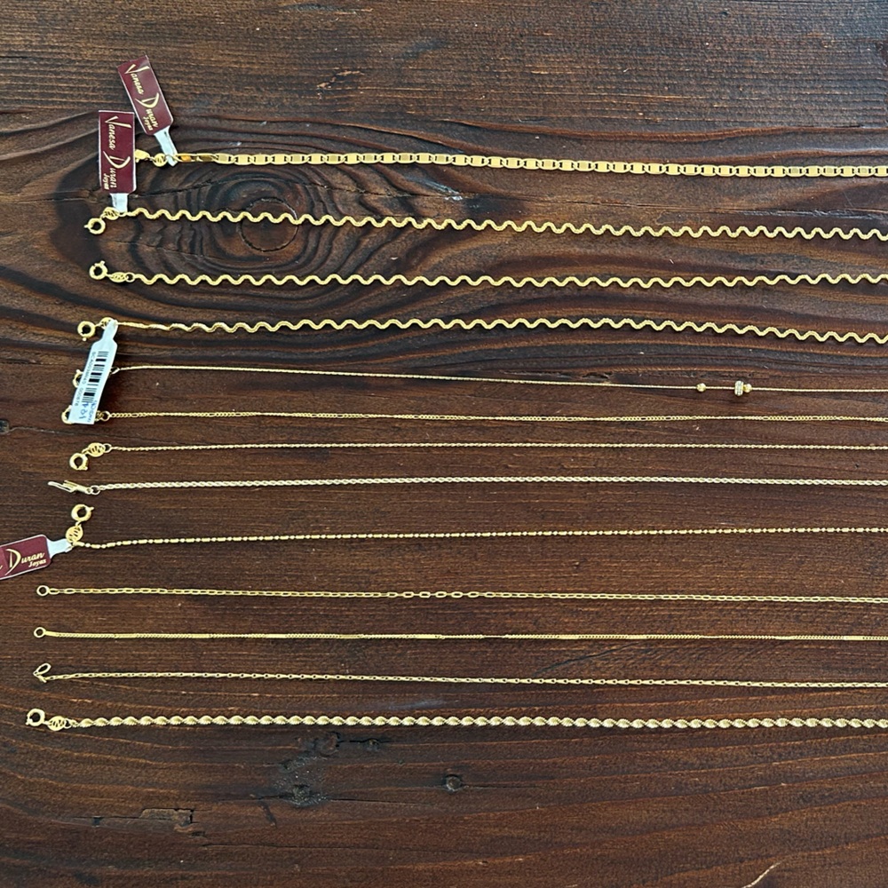 Lot of 13 Gold Filled 14k Chain Necklaces